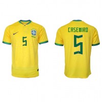 Brasil Casemiro #5 Fotballklær Hjemmedrakt VM 2022 Kortermet